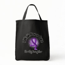 I Walk For My Daughter - Purple Ribbon Tote Bag