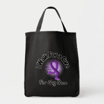 I Walk For My Mom - Purple Ribbon Bags