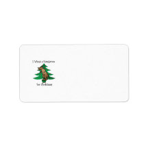 I want a kangaroo for christmas address labels