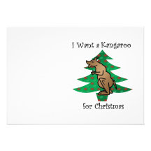 I want a kangaroo for christmas custom invitations