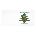 I want a kangaroo for christmas customized photo card