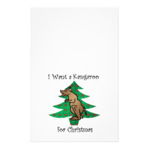 I want a kangaroo for christmas personalized stationery