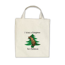 I want a kangaroo for christmas tote bags