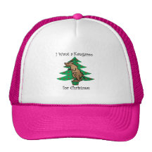 I want a kangaroo for christmas trucker hats