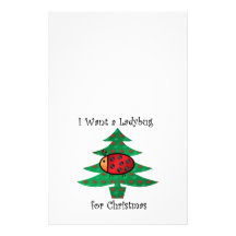 I want a ladybug for christmas stationery design