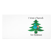 I want a peacock for Christmas Photo Card Template