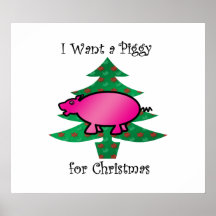 I want a piggy for christmas poster