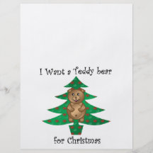 I want a teddy bear for christmas personalized flyer