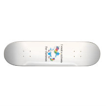I want a unicorn for Christmas blue christmas tree Skate Board Deck
