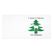 I want a unicorn for Christmas Photo Card Template
