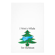 I want a whale for christmas personalized stationery