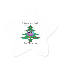 I want an owl for Christmas Stickers