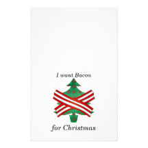 I want bacon for christmas personalized stationery