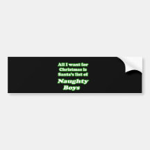 I want Santa's list of naughty boys Bumper Sticker