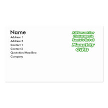I want Santa's list of naughty girls Business Card Templates