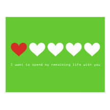 I want to spend my remaining life with you post cards