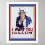 I Want You For The U.S. Army ~ Vintage World War 2 posters