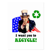 I want you to recycle! postcards