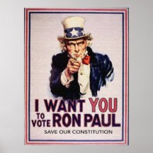 I Wan't You to Vote RON PAUL Save our Constitution Print