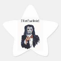 I want your brain Zombie Sticker
