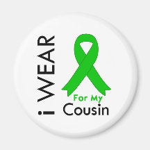 I Wear a Green Ribbon For My Cousin Refrigerator Magnet
