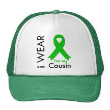 I Wear a Green Ribbon For My Cousin Mesh Hats