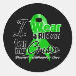 I Wear a Green Ribbon For My Cousin Round Stickers