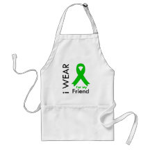 I Wear a Green Ribbon For My Friend Aprons