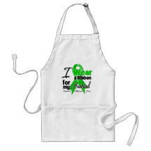 I Wear a Green Ribbon For My Husband Aprons