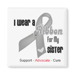 I Wear a Grey Ribbon For My Sister Fridge Magnets