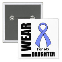 I Wear a Periwinkle Ribbon For My Daughter Pin