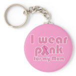 I wear a Pink ribbon for my Mom Keychain