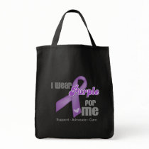 I Wear a Purple Ribbon For Me Tote Bags