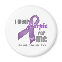 I Wear a Purple Ribbon For Me Refrigerator Magnet