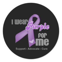I Wear a Purple Ribbon For Me Stickers
