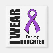 I Wear a Purple Ribbon For My Daughter Fridge Magnet