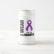 I Wear a Purple Ribbon For My Daughter Mugs