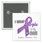 I Wear a Purple Ribbon For My Mom Pin