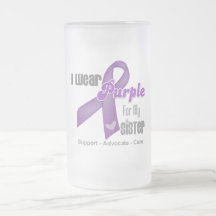 I Wear a Purple Ribbon For My Sister Coffee Mugs