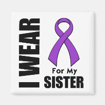 I Wear a Purple Ribbon For My Sister Refrigerator Magnets