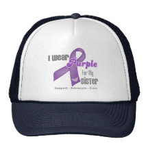 I Wear a Purple Ribbon For My Sister Mesh Hat