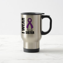I Wear a Purple Ribbon For My Sister Mugs