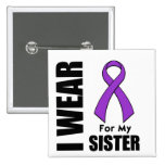 I Wear a Purple Ribbon For My Sister Pins