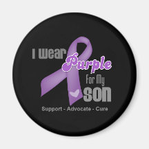 I Wear a Purple Ribbon For My Son Refrigerator Magnets