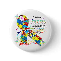 I Wear A Puzzle Because I Love My Son Pin