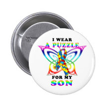 I Wear A Puzzle for my Son Buttons