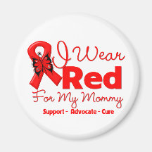 I Wear a Red Ribbon For My Mommy Fridge Magnets