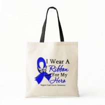 I Wear A Ribbon For My HERO Anal Cancer Canvas Bags