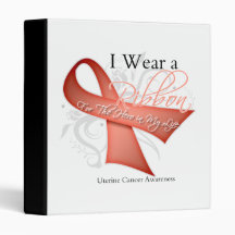 I Wear a Ribbon For My Hero - Uterine Cancer Vinyl Binders