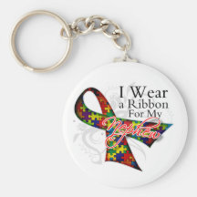I Wear a Ribbon For My Nephew - Autism Awareness Keychain